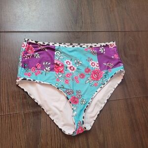 Floral High-Waisted Bikini Bottoms